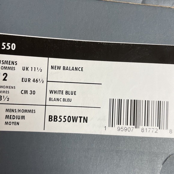 New Balance 550 Lakers White Blue Gold Men's Size 12 13 Leather Shoes Brand New - Picture 7 of 8